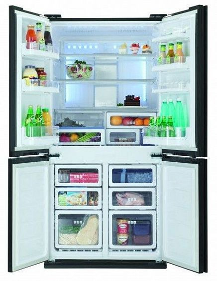 Холодильник Sharp SJ-FS810VBK черный купить с доставкой по Москве и Московской области в интернет-магазине ЕвроТехно