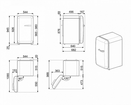 Холодильник SMEG FAB10LDUJ2 купить с доставкой по Москве и Московской области в интернет-магазине ЕвроТехно