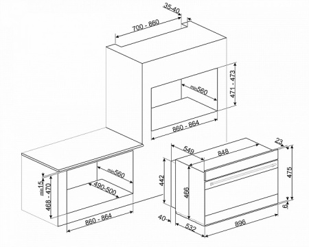 Духовой шкаф SMEG SFPR9395X купить с доставкой по Москве и Московской области в интернет-магазине ЕвроТехно