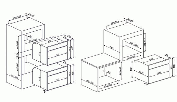 Духовой шкаф электрический компактный SMEG SF4104VCS купить с доставкой по Москве и Московской области в интернет-магазине ЕвроТехно