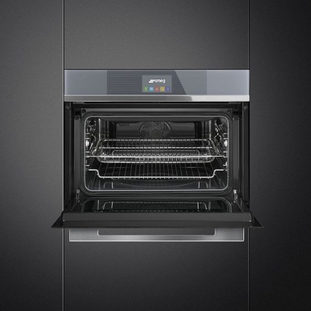 Духовой шкаф электрический компактный SMEG SF4104MCS купить с доставкой по Москве и Московской области в интернет-магазине ЕвроТехно