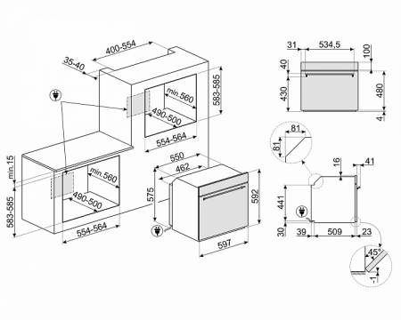 Электрический духовой шкаф SMEG sf6395xe купить с доставкой по Москве и Московской области в интернет-магазине ЕвроТехно