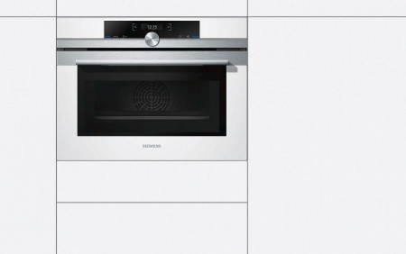 Духовой шкаф SIEMENS CM633GBW1 белый купить с доставкой по Москве и Московской области в интернет-магазине ЕвроТехно