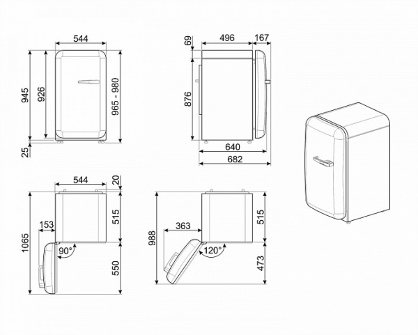 Холодильник SMEG FAB10LOR2 купить с доставкой по Москве и Московской области в интернет-магазине ЕвроТехно