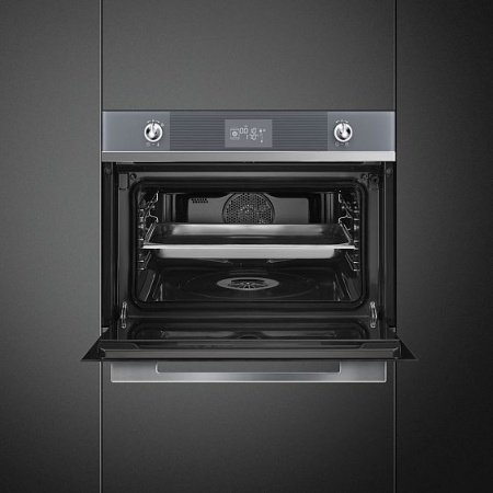 Духовой шкаф электрический компактный SMEG SF4102VCS купить с доставкой по Москве и Московской области в интернет-магазине ЕвроТехно