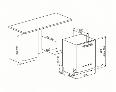 Посудомоечная машина SMEG ST2FABPK2 купить с доставкой по Москве и Московской области в интернет-магазине ЕвроТехно
